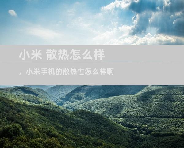 小米 散热怎么样，小米手机的散热性怎么样啊